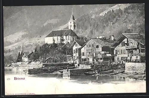 AK Brienz, Ortsansicht mit Kirche