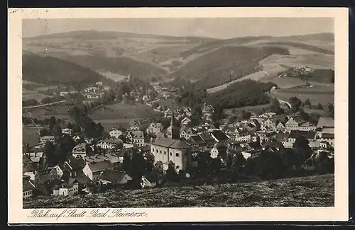 AK Bad Reinerz, Ortsansicht und Blick über Tallandschaft