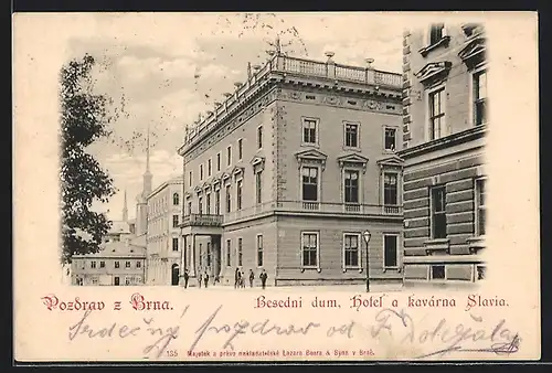 AK Brno, Besedni dum, Hotel a kavarna Slavia