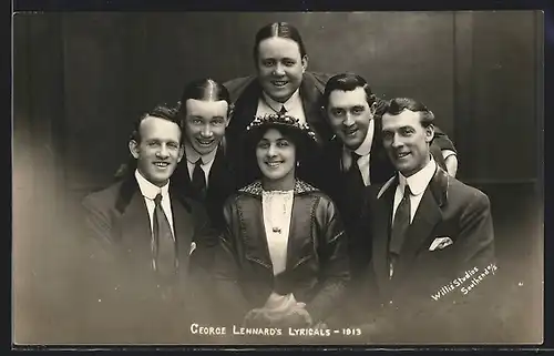AK George Lennard`s Lyricals 1913, Variete Artisten in Anzügen