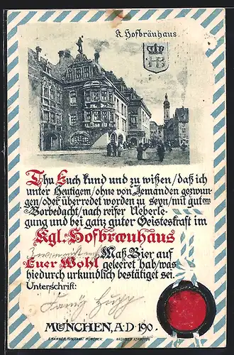 AK München, Münchner Hofbräuhaus