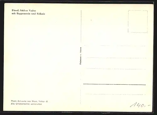 AK Vaduz, Schloss mit Rappenstein & Falknis
