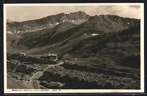 AK Malbun, Kurhaus Malbun vor Gebirge