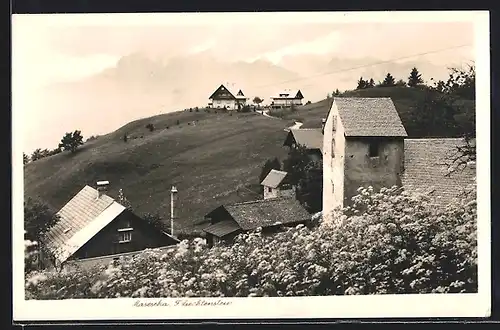 AK Masescha, Häuser hinter Blumen