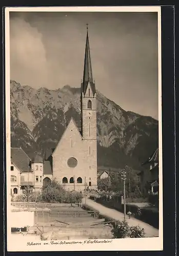 AK Schaan, Dorfkirche vor den Drei Schwestern