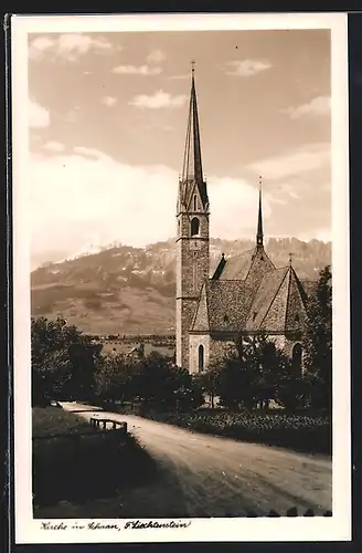 AK Schaan, Dorfstrasse und Kirche