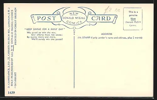 Künstler-AK Donald McGill: Kinderschar in einem Schuh