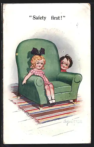 Künstler-AK Donald McGill: Safety first!