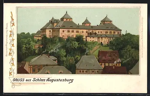 AK Augustusburg, Partie am Schloss Augustusburg