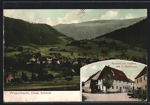 AK Wannbach /Fränk. Schweiz, Brauerei und Gasthof von H. Mühlhäuser
