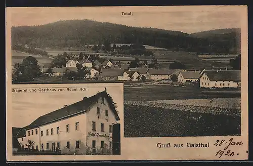 AK Gaisthal, Brauerei Gasthaus v. A. Ach, Totalansicht