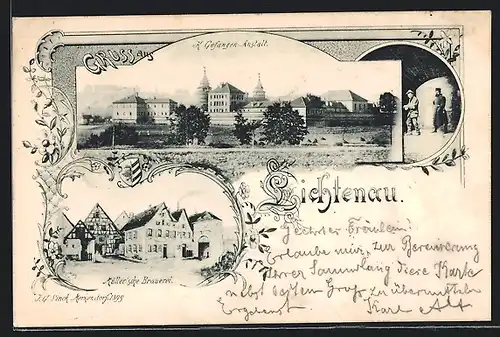 AK Lichtenau, Müller`sche Brauerei, K. Gefangen-Anstalt