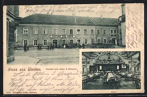 AK Weiden, Gasthof zum Anker & Brauerei, Aussenansicht, Saal