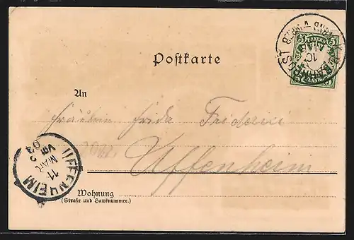 Lithographie Neustadt, Nürnberger Thor, Altes und Neues Schloss