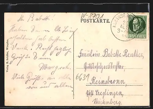 AK Gollachostheim, Gasthaus z. Krone J. Wilh. Reuther, Totalansicht