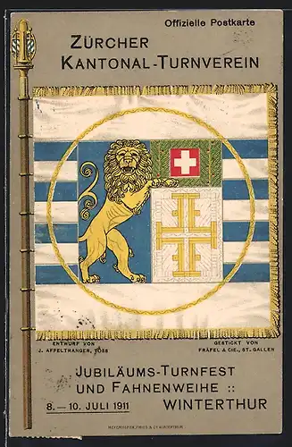 Künstler-AK Winterthur, Jubiläums-Turnfest und Fahnenweihe des Zürcher Kantonal-Turnverein 1911