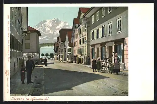 AK Küssnacht, Strassenleben mit Kindern