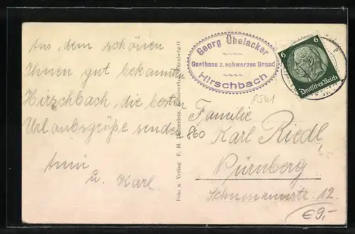 AK Hirschbach in der Hersbrucker Schweiz, Totalansicht des Ortes