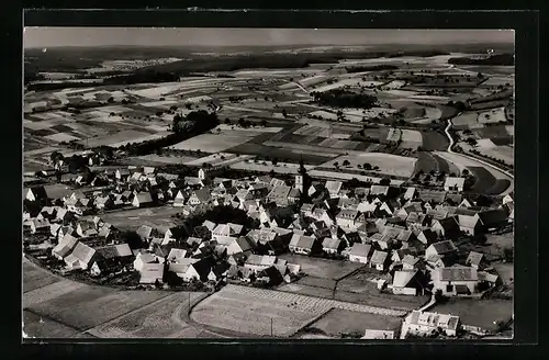 AK Mühlhausen, Luftbild der Ortschaft