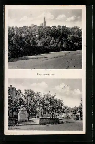 AK Oberferrieden, Totalansicht, Ortspartie mit Denkmal