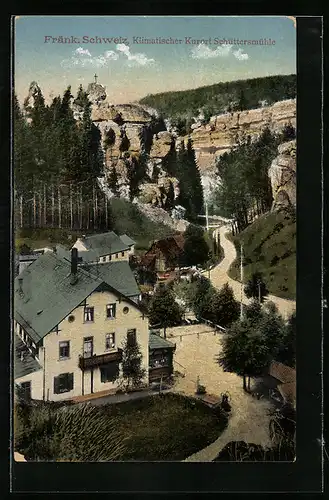 AK Schüttersmühle /Fränk. Schweiz, Blick von oben auf den Kurort