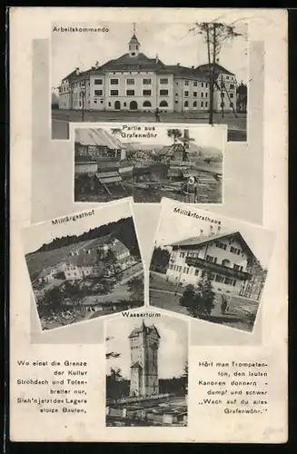 AK Grafenwöhr, Arbeitskommando, Militärgasthof, Wasserturm