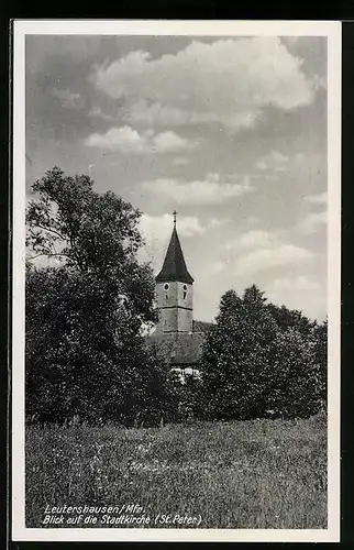 AK Leutershausen /Mfr., Blick auf die Stadtkirche