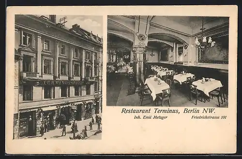 AK Berlin, Restaurant Terminus, Friedrichstrasse 101