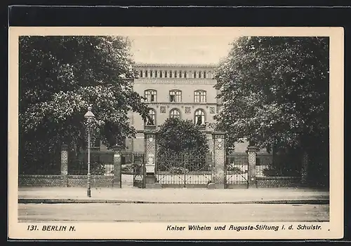 AK Berlin, Kaiser Wilhelm und Augusta-Stiftung, Schulstrasse