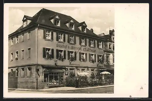 AK Bayreuth, Gasthof-Brauerei Schwarz, Bahnhofstrasse 5