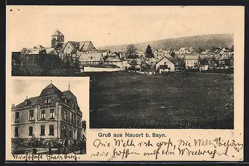 AK Nauort, Gesamtansicht, Gasthaus