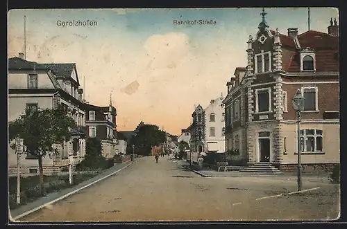 AK Gerolzhofen, Blick in die Bahnhof-Strasse