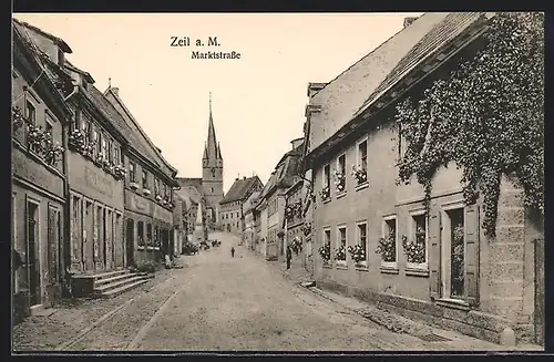 AK Zeil, Partie in der Marktstrasse mit Geschäften