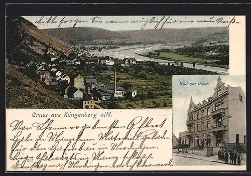 AK Klingenberg a / M., Hotel zum Ochsen, Teilansicht