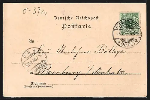 Lithographie Blankenburg a. H., Hotel-Pension Heidelberg mit Anlagen, Dependance