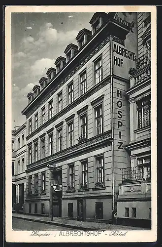 AK Berlin, Hospiz-Hotel Albrechtshof, Albrechtstrasse 17