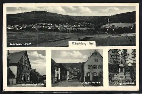 AK Mönchberg /Ufr., Gasthaus Müller, Hauptstrassse, Gesamtansicht