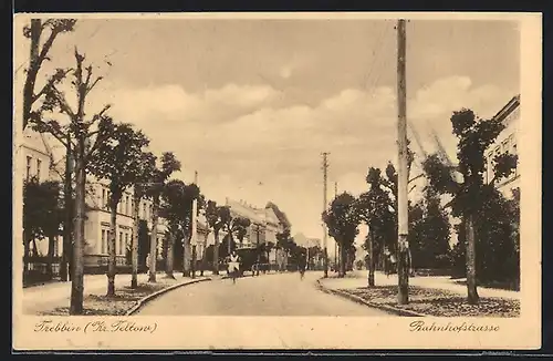 AK Trebbin /Kr. Teltow, Partie in der Bahnhofstrasse