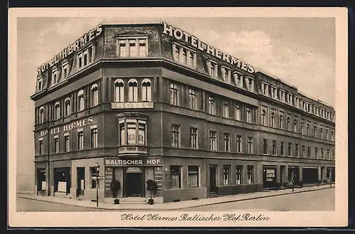 AK Berlin, Hotel Hermes, Baltischer Hof, Schiffbauerdamm 4