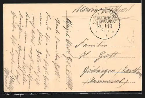 AK Kiel, Panorama mit Rathausturm