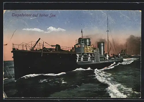 AK Torpedoboot auf Seegang