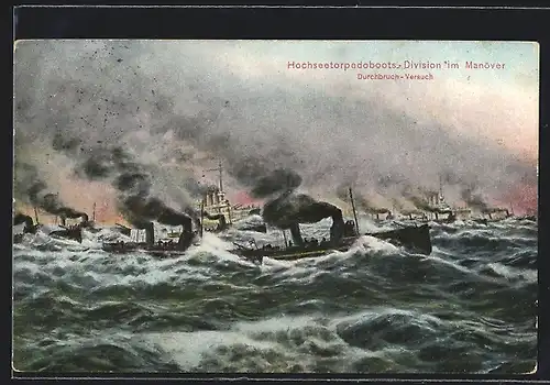 AK Hochseetorpedoboots-Division im Manöver, Kriegsschiff