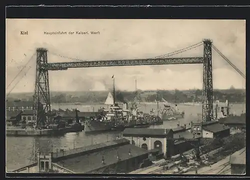 AK Kiel, Haupteinfahrt der Kaiserl. Werft