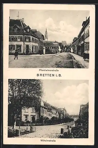 AK Bretten i. B., In der Pforzheimerstrasse, Wilhelmstrasse