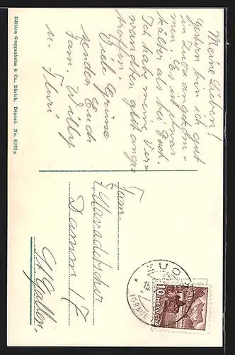 AK Zuoz, Turm mit Wappen