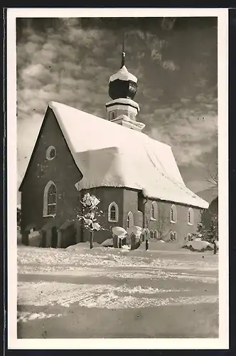 AK Davos-Dorf, Kirche im Schnee