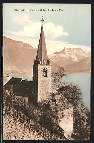 AK Montreux, L`eglise et les Dents du Midi