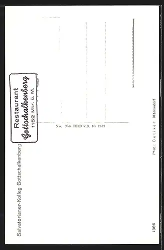 AK Gottschalkenberg, Salvatorianer-Kolleg und Restaurant