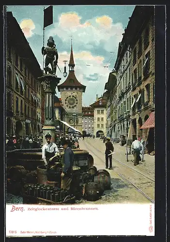 AK Bern, Zeitglockenturm und Bärenbrunnen