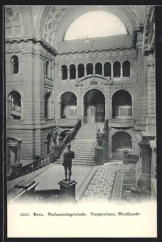 AK Bern, Parlamentsgebäude, Treppenhaus, Westfacade